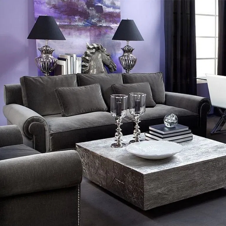 Favoritt! | Silver living room, Elegant living room decor, Black and white  living room