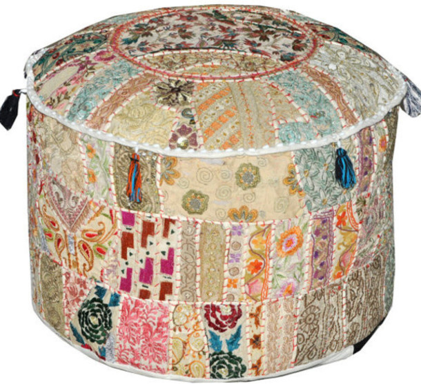 White bohemian vintage patchwork indian