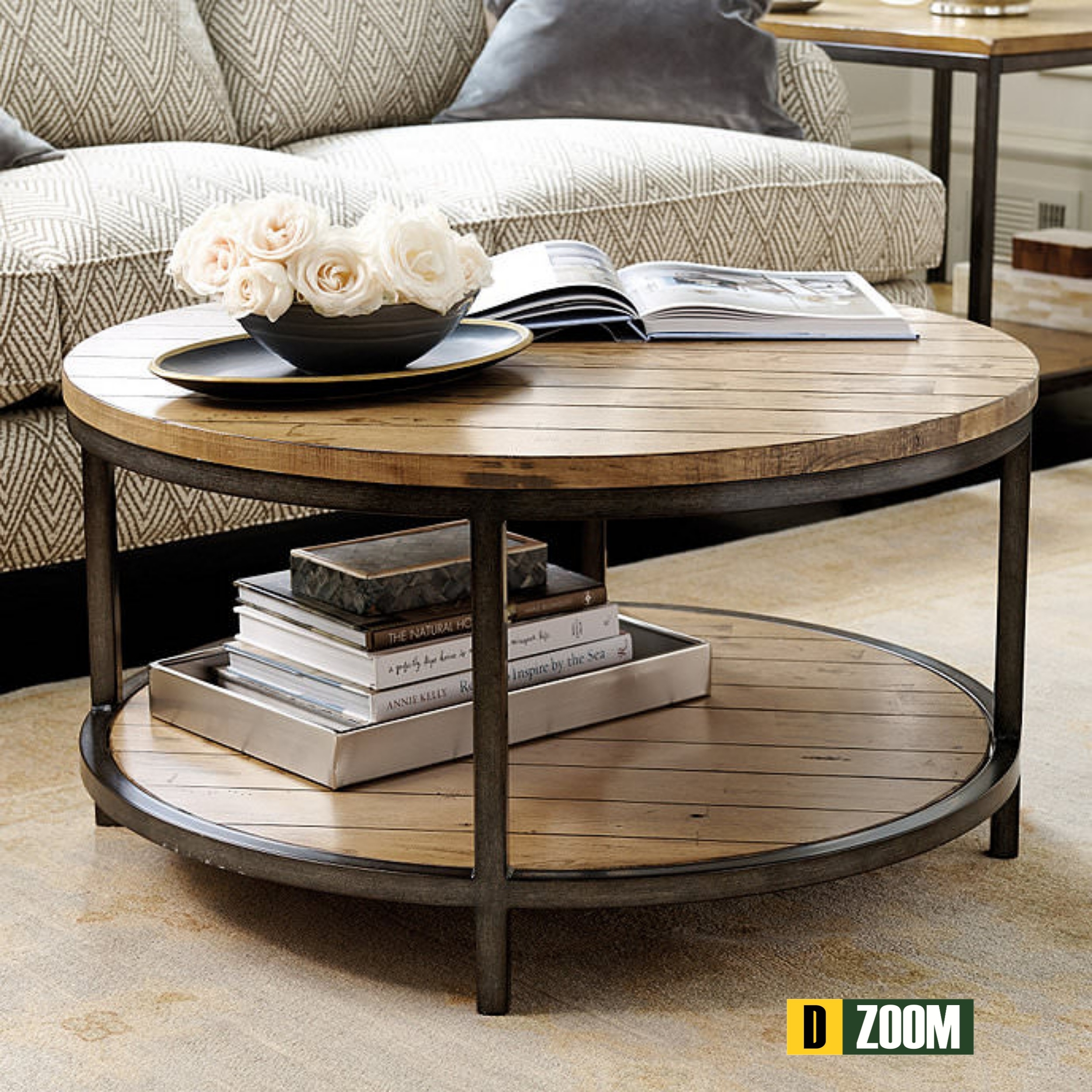 Round Coffee Table With Storage Ottomans Ideas On Foter