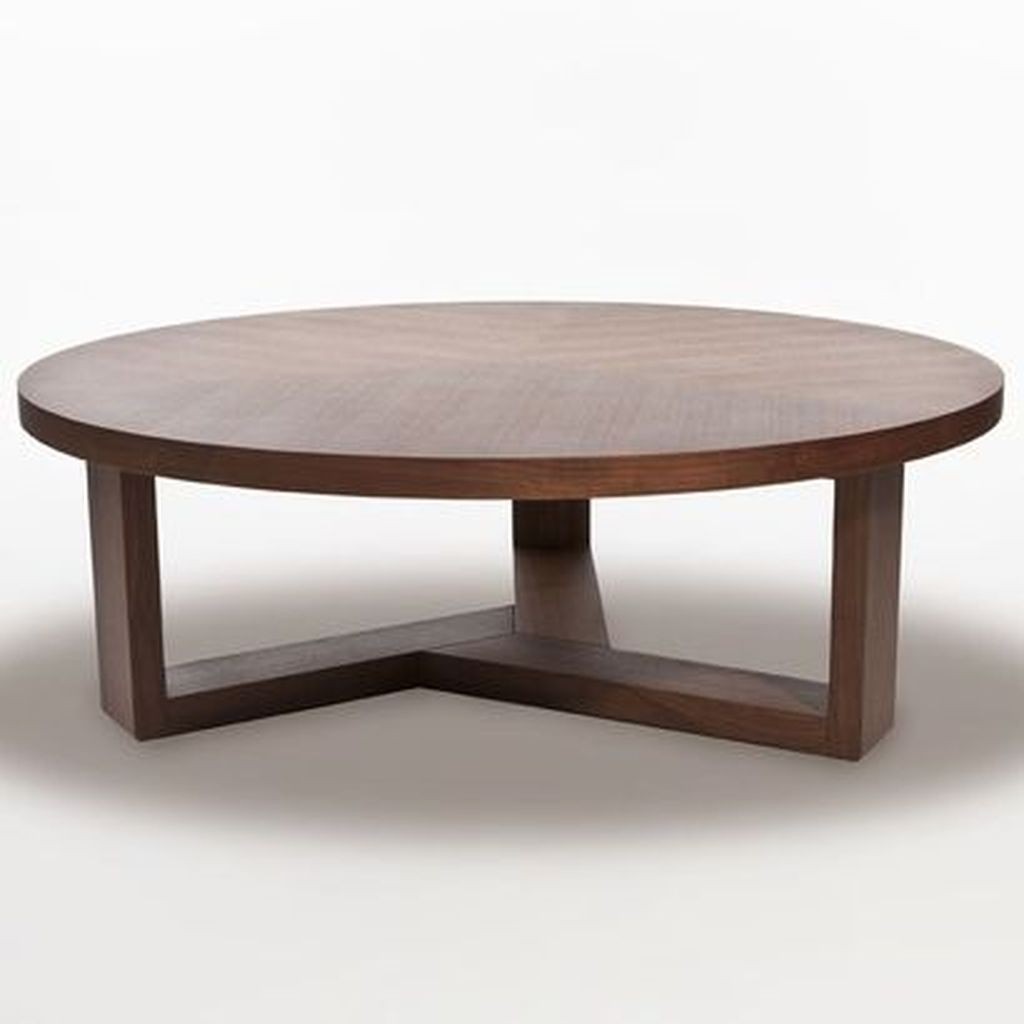 Wood round coffee table 2
