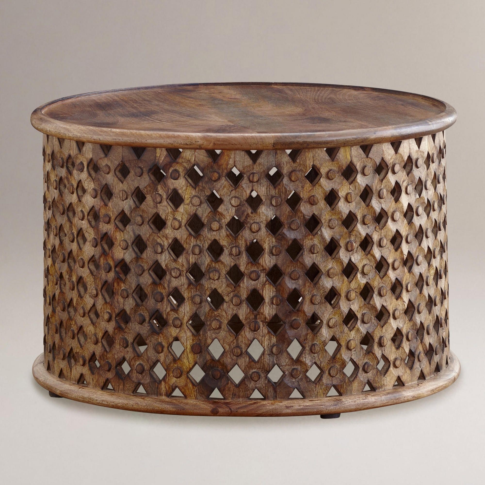 Wood round coffee table 8