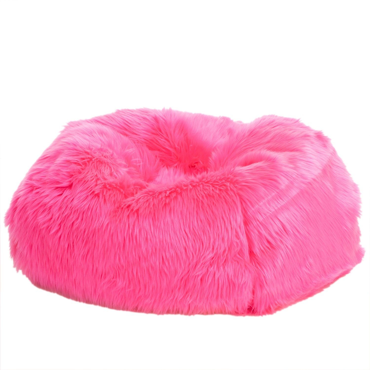 Abbey Neon Pink Fur Bean Bag