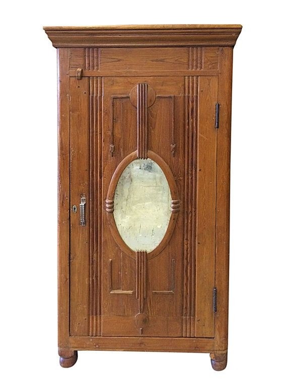British Armoires Colonial Vintage Hand Carved Teak Mirror Cabinet Rustic Indian Furniture