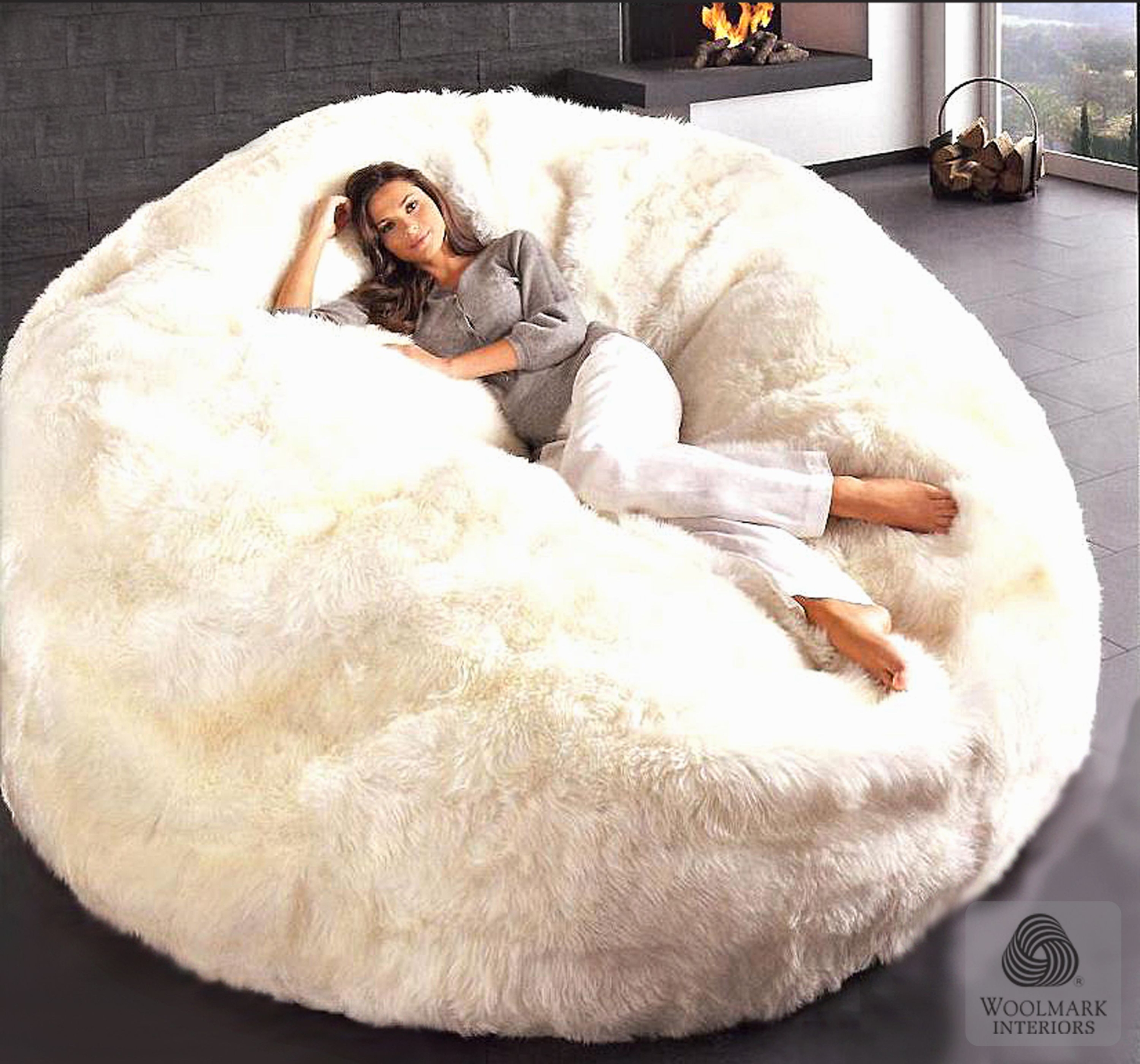 Furry Bean Bags Ideas On Foter   Brown Fur Bean Bag 