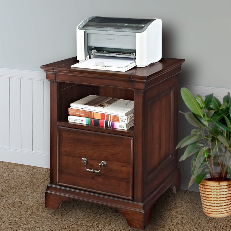 wood printer stand with drawers