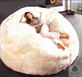 furry bean bag cover only