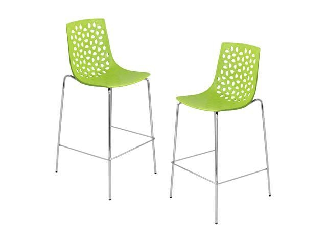 Green metal bar stools