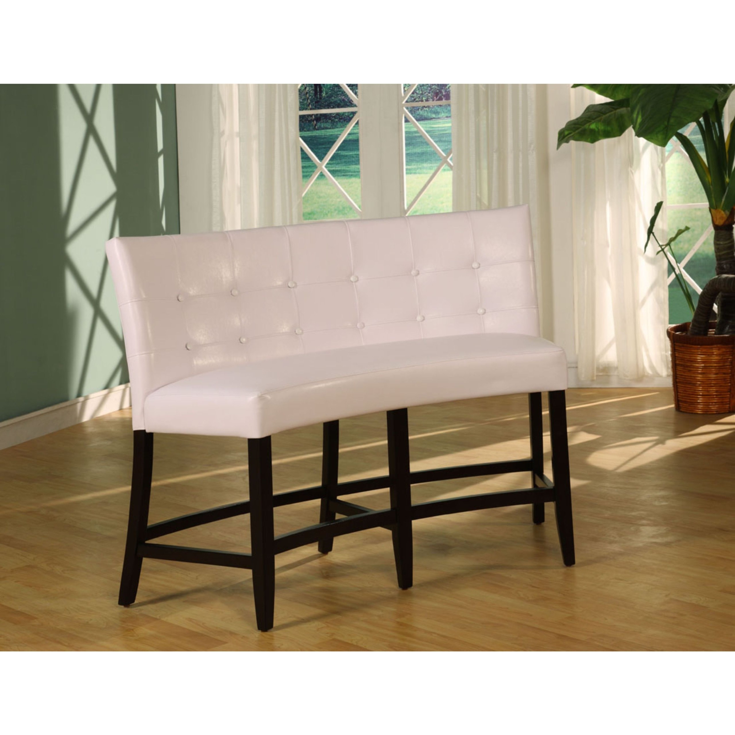 Modus Furniture 2YA470D Bossa Counter Height Banquette, White Leatherette