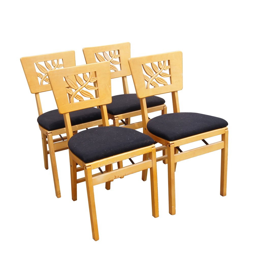 4 1940s vintage stakmore folding chairs