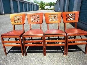 4 vintage stakmore folding chairs
