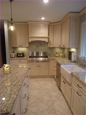 White kitchen cabinets with white countertops