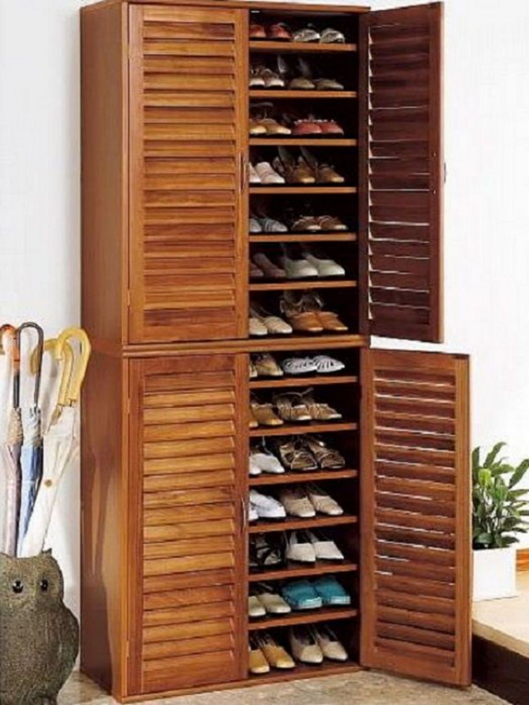 Large wooden shoe storage sale