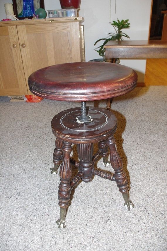 Chas parker antique piano stool