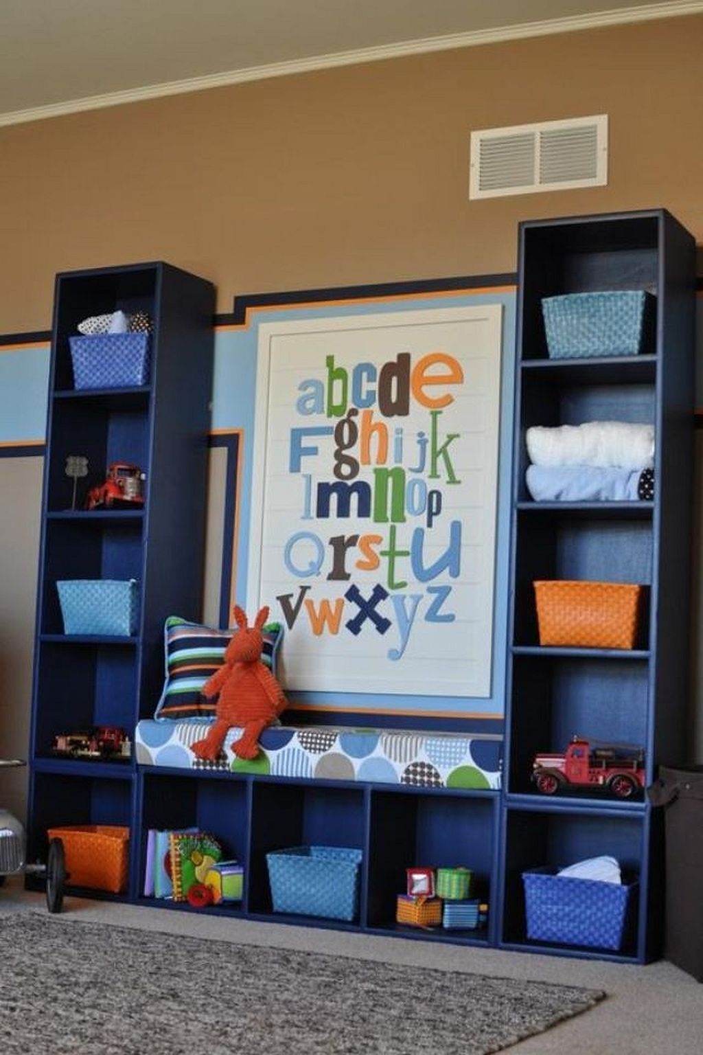 Corner bookshelf for kids