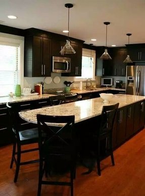 Granite top kitchen island with seating