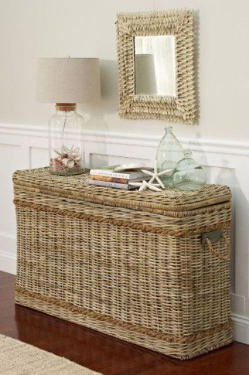 wicker toy chest with lid