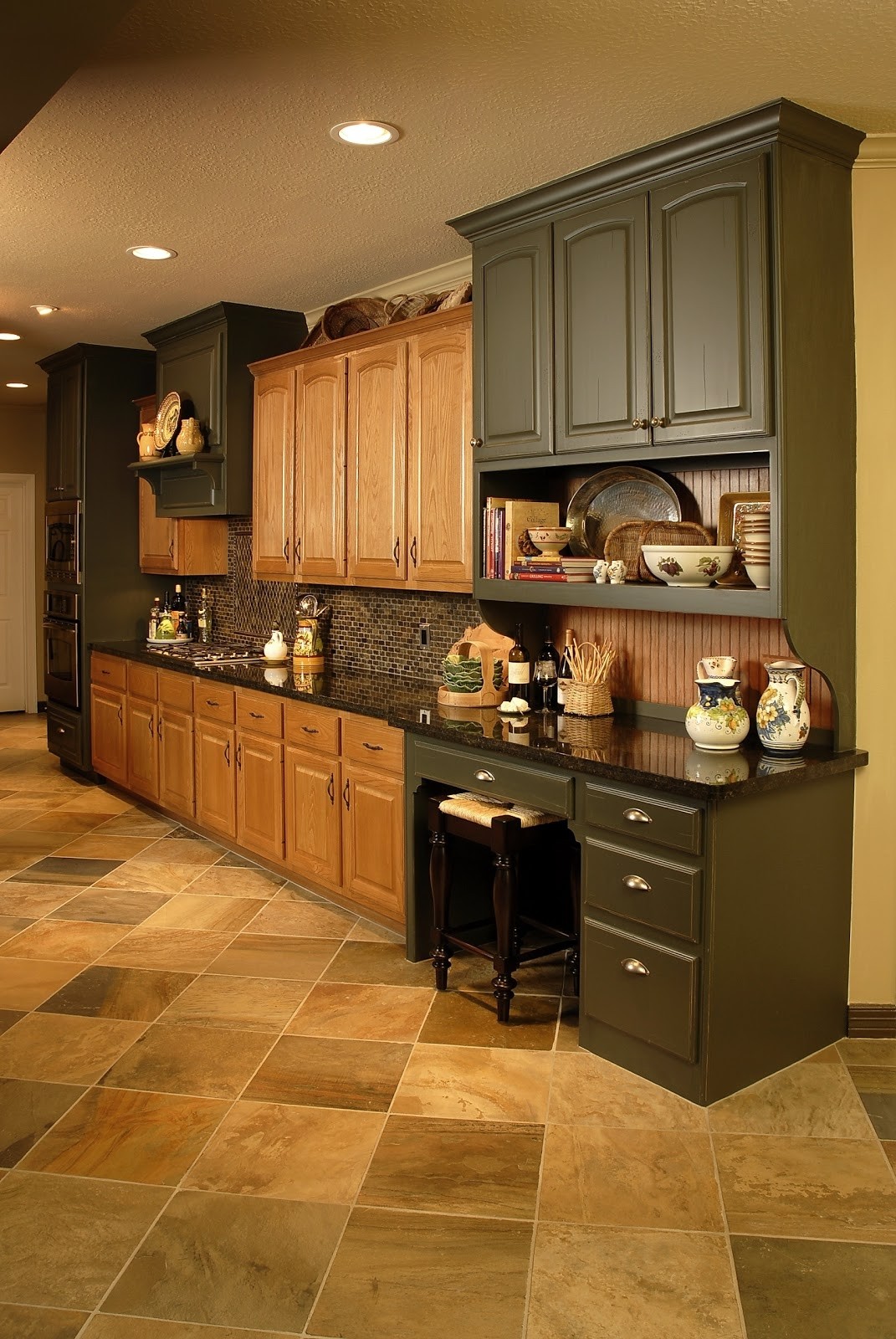 Oak cabinets with granite countertops