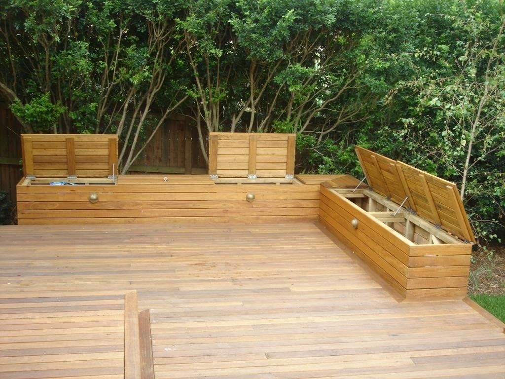 Storage on sale bench deck