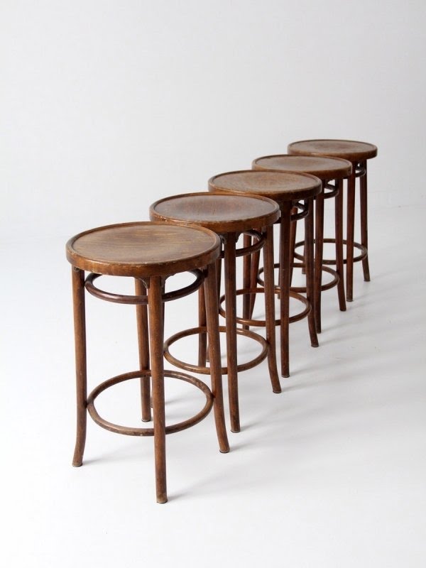 Reserve vintage bentwood stools set of 3