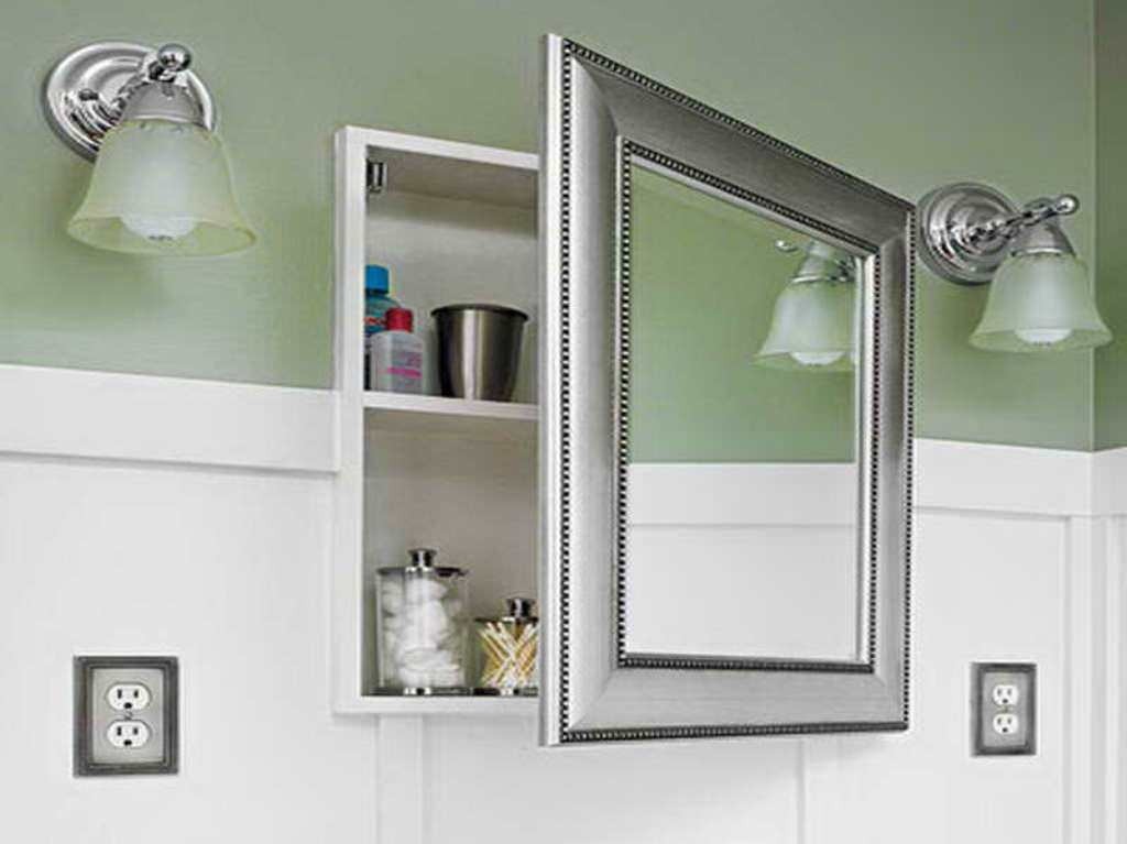 Rustic medicine cabinet with mirror