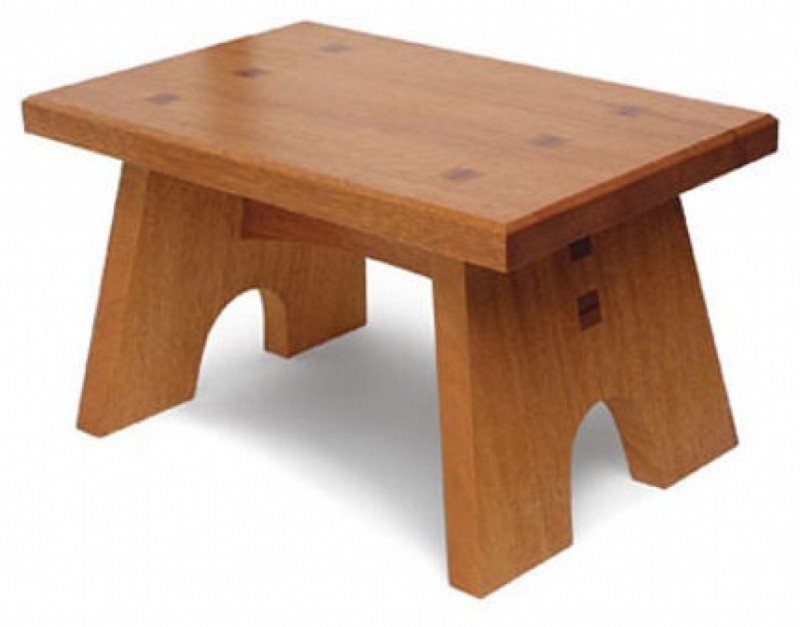 Small wooden footstool