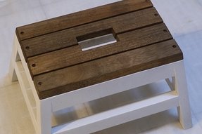 Unfinished wood step stool