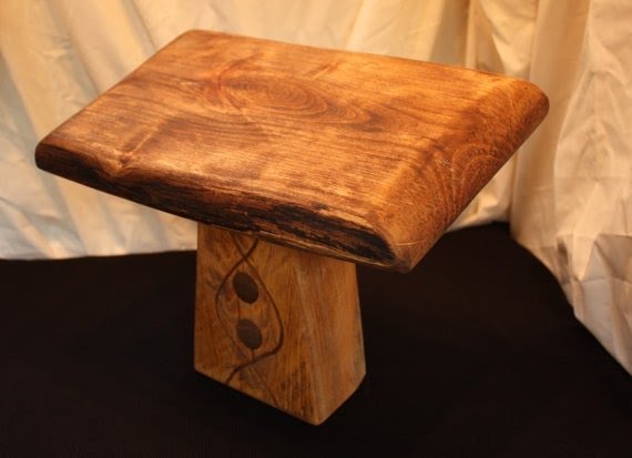 Spalted maple and yellow cedar meditation stool