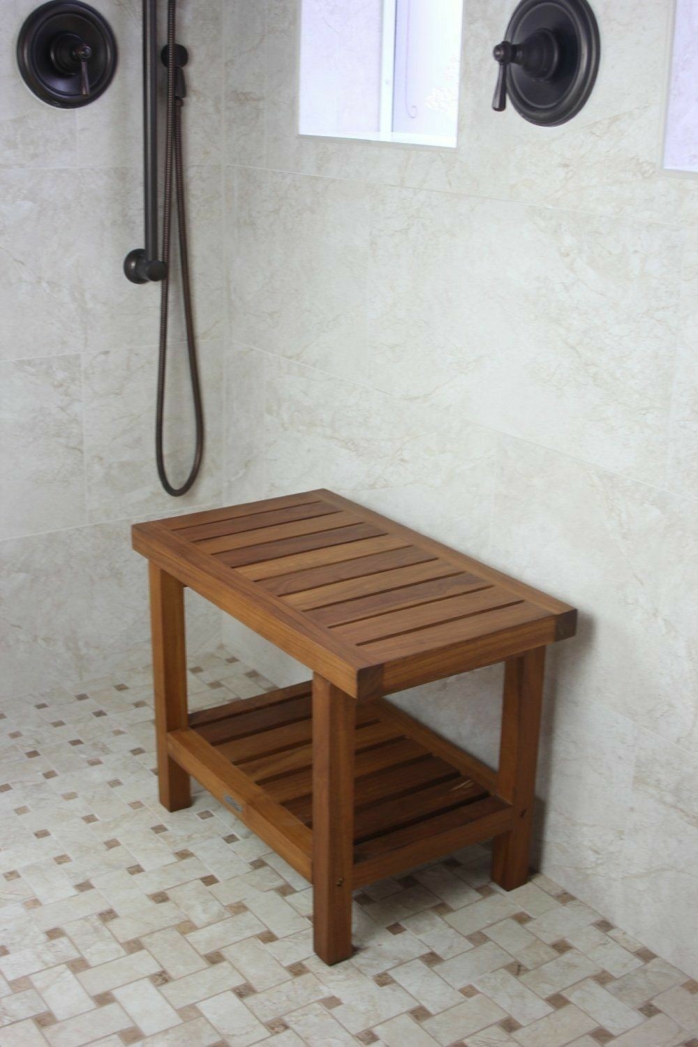 Teak benches for shower
