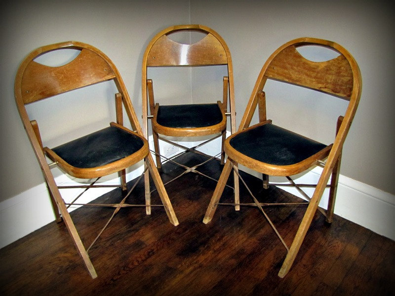 Vintage Stakmore Folding Chairs Black