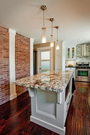 Kitchen Cabinets With Brick Floor Home Design Ideas