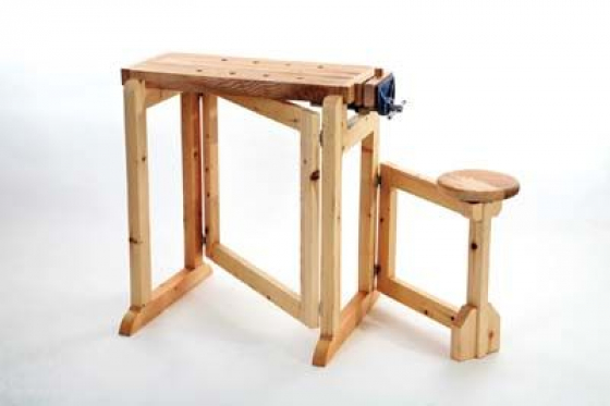 Wooden shop stool