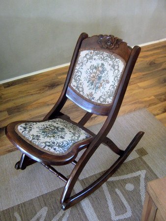 Antique victorian wood folding rocking chair antique is a bit
