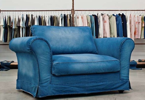 Blue deals jean sofa