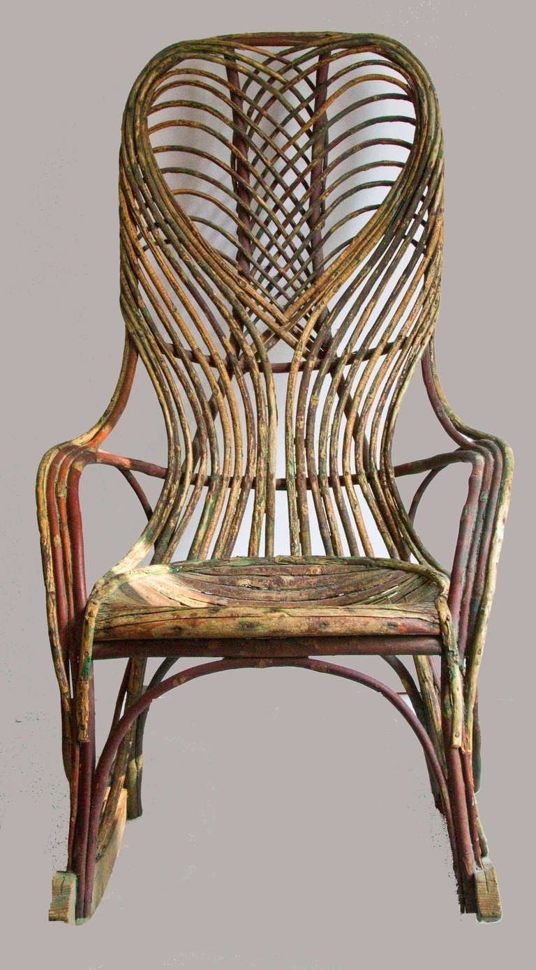 Early 20th century twig rocking chair