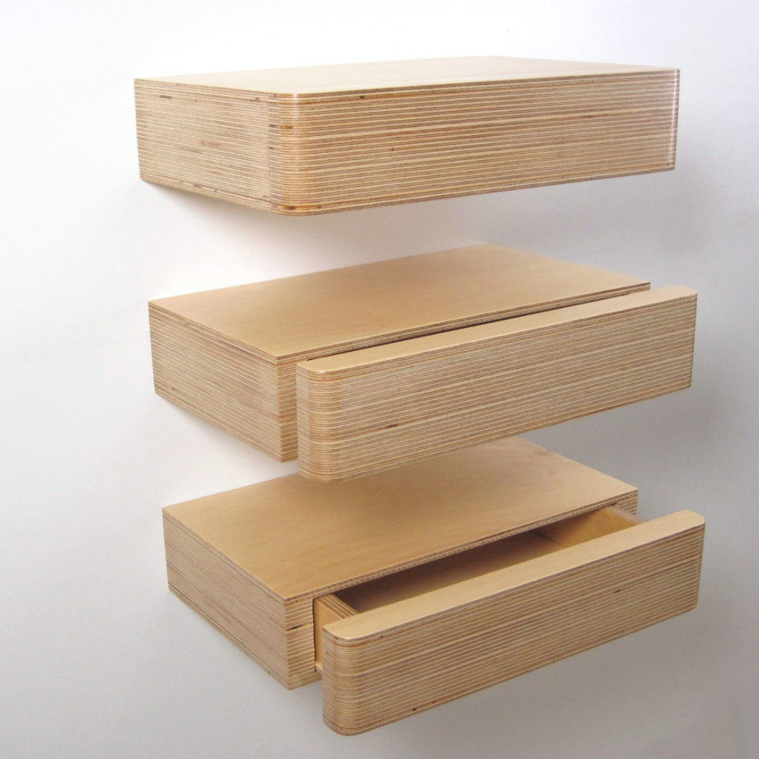 Floating shelf with drawer