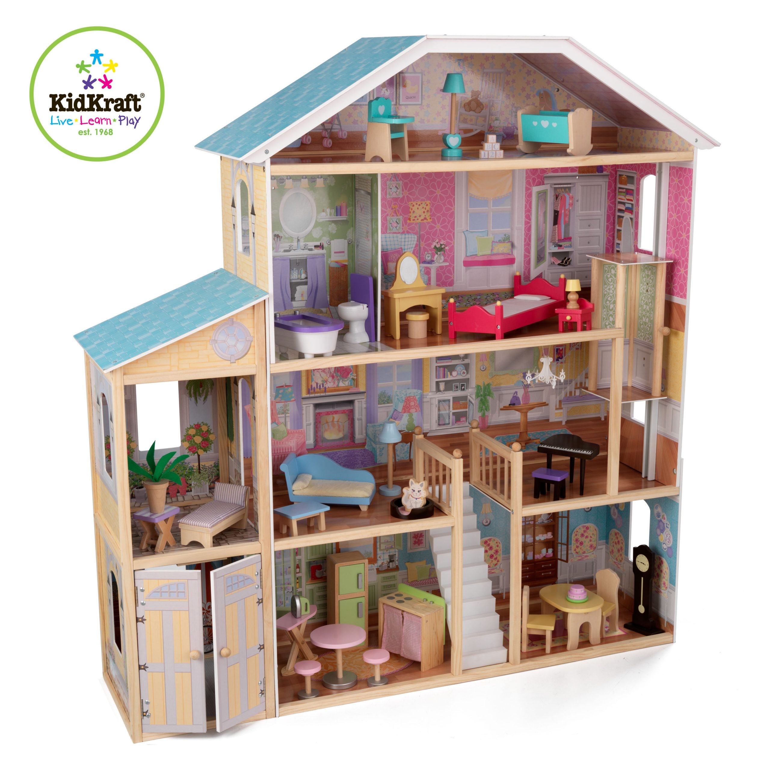 big wooden dollhouse