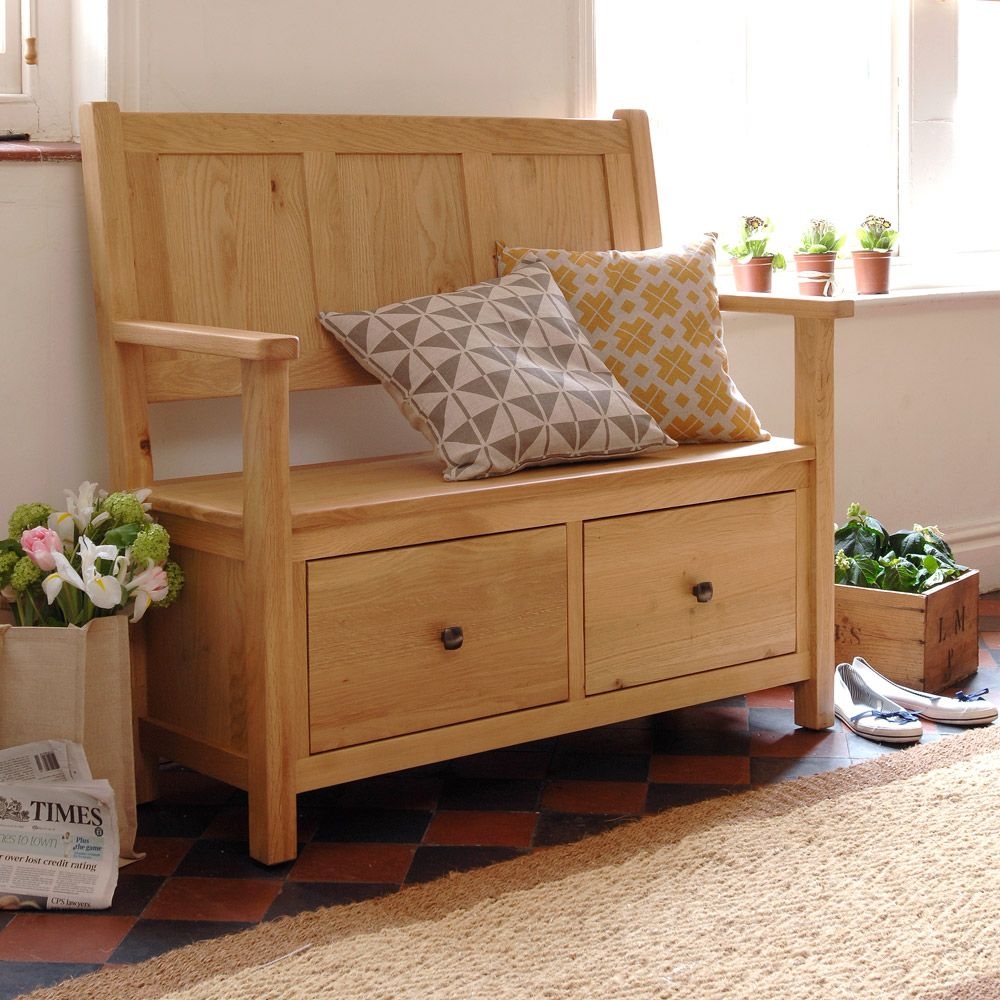 Small oak deals storage bench