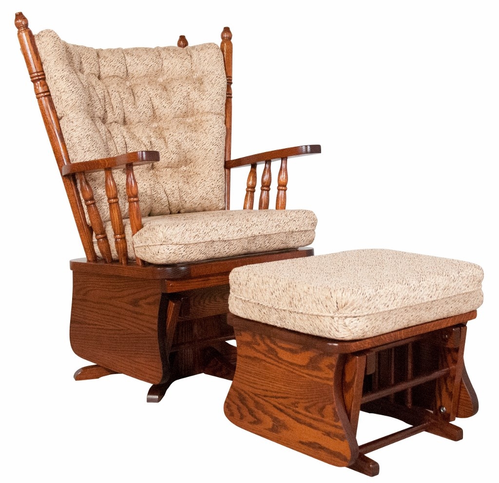 solid wood glider chair