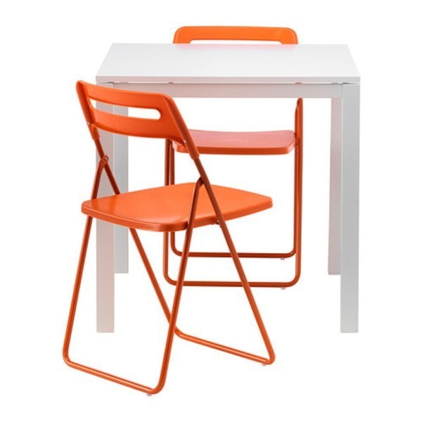 Orange folding chairs 27