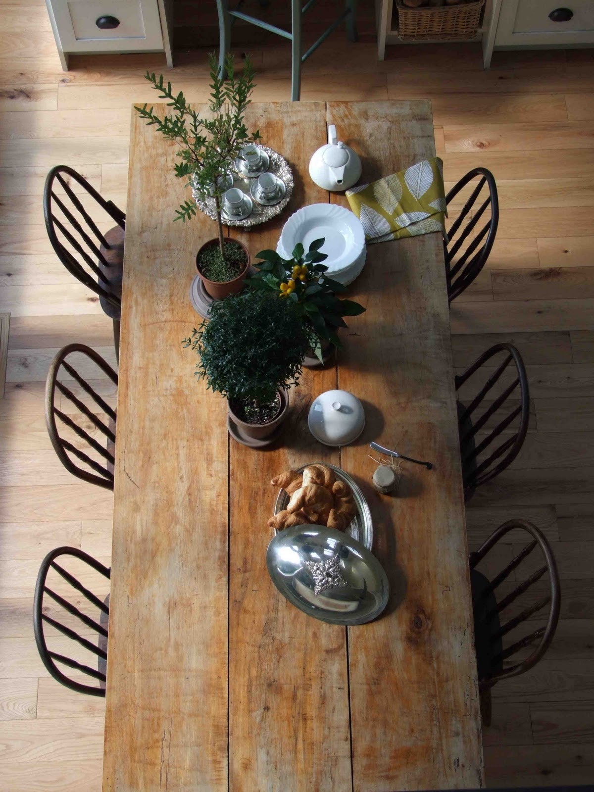 Rustic wood kitchen table