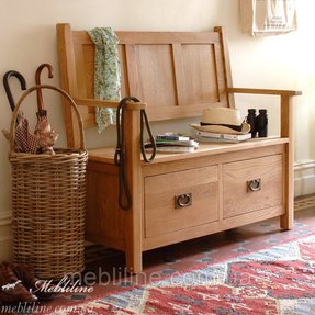 Oak Storage Benches - Foter