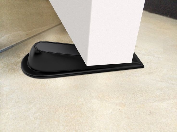 4 Pack 2 Large and 2 Small Door Wedges for CARPET Surface Black Plastic