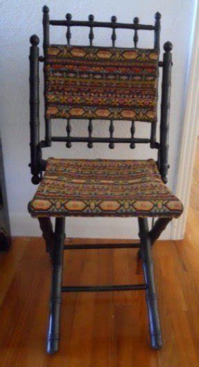 Victorian folding carpet chair bamboo style frame