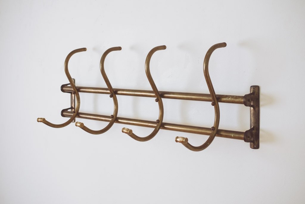 Vintage brass coat rack 1