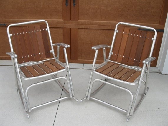 Vintage aluminum on sale rocking chair