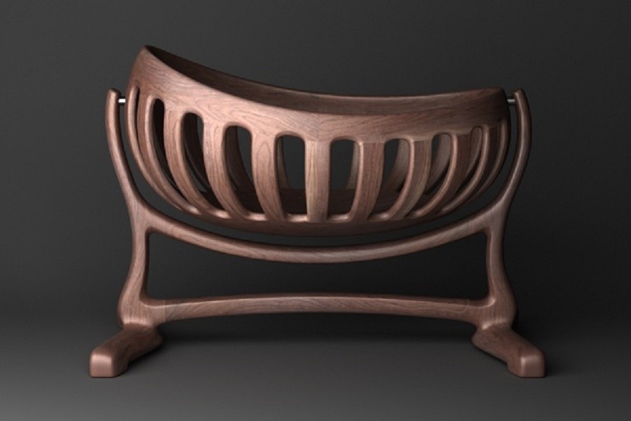 Wooden bassinet cradle