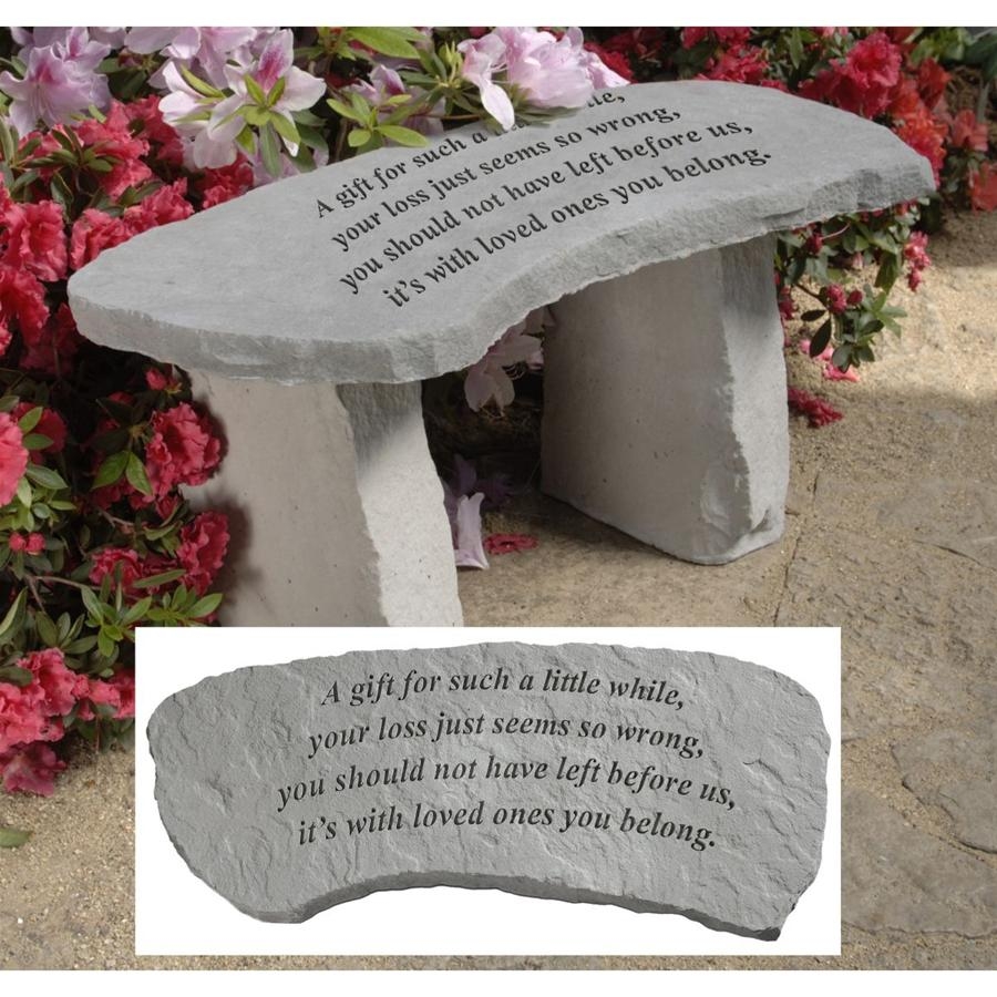 14.5" A Gift Cast Stone Memorial Garden Bench