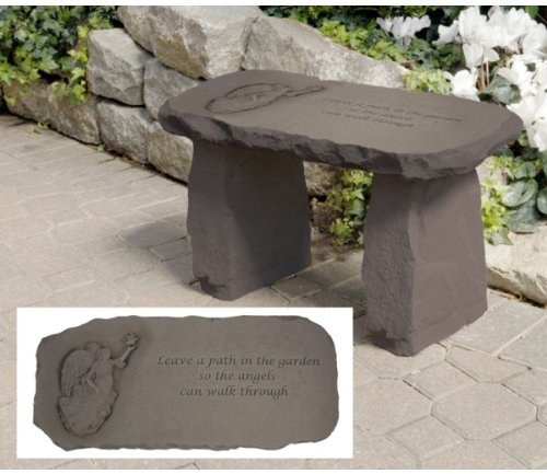 15" Leave a Path Cast Stone Memorial Garden Bench