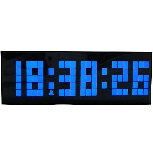 Chihai Led Digital Countdown Snooze Alarm Wall Desk Clock Displays in 12 Hour (Am/pm) or 24 Hour Military Time Travel Clock (Blue)