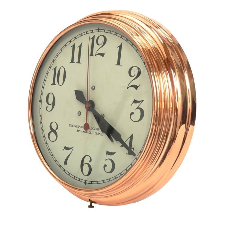 Copper wall clock standard electric time company